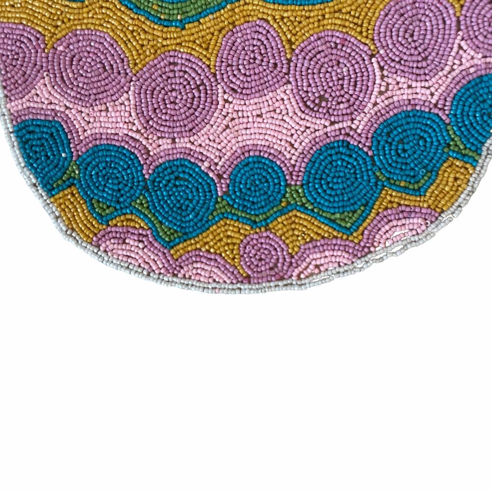 Tiramisu Easter Egg Beaded Placemat 15in Pop of Color New - Picture 7 of 8